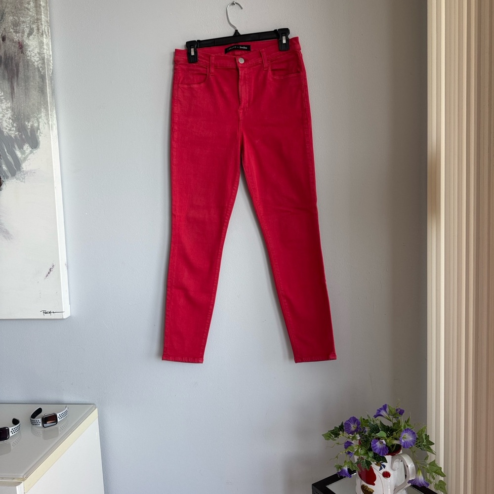 J Brand for Neiman Marcus , dark coral skinny leg Ankle jeans size 30